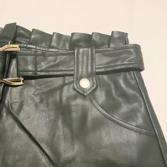 Zara Pleated Faux Leather Mini Skirt Size Small - Picture 7 of 16